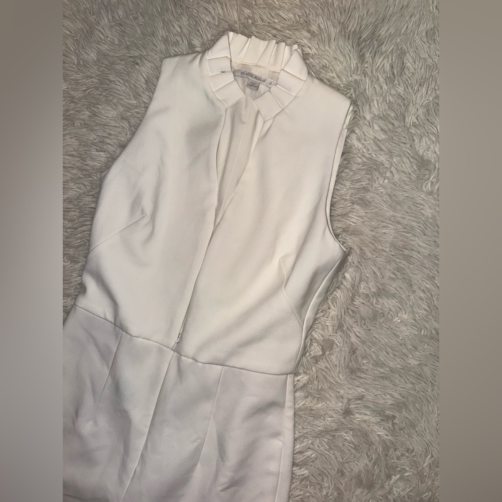 NEW Black Halo Antoinette Sleeveless Jumpsuit Porcelain White Sz 4 - Picture 6 of 8
